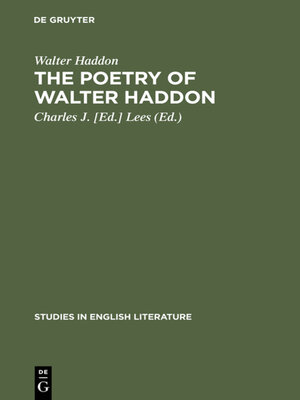 cover image of The poetry of Walter Haddon